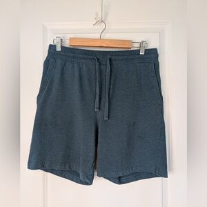Pact Mens Stretch French Terry Shorts Blue Size Small